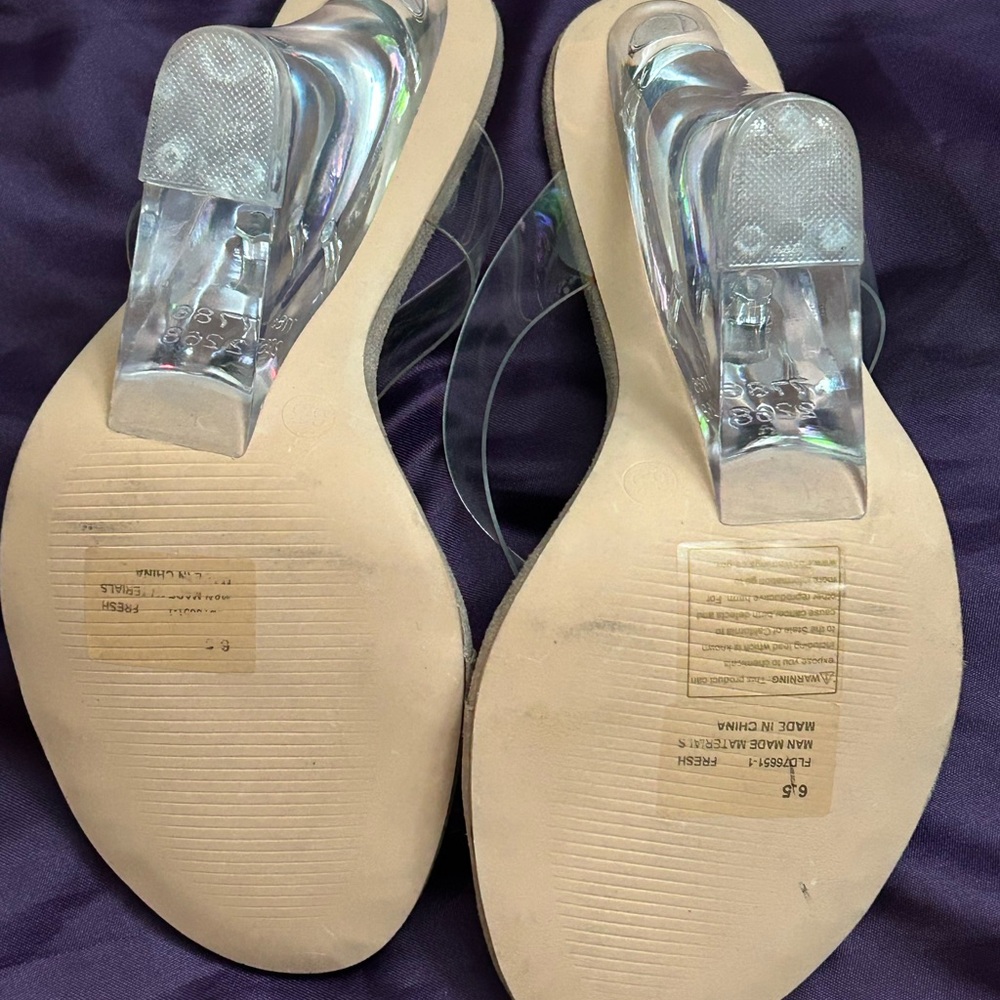 Cape Robbin Women's Transparent and Beige Heels - Picture 7 of 9